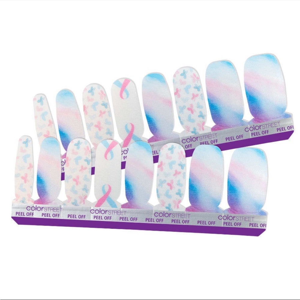 *Retired* Color Street: Never Forgotten | Awareness Set Pastel Pink Blue - Picture 9 of 9